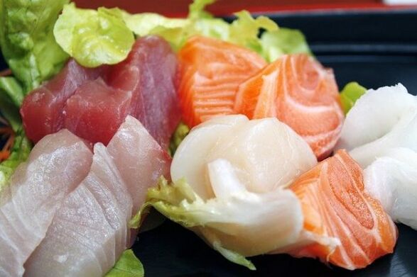 Viande et poisson pour le régime japonais